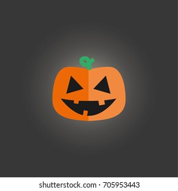 Isolated flat halloween pumpkin 