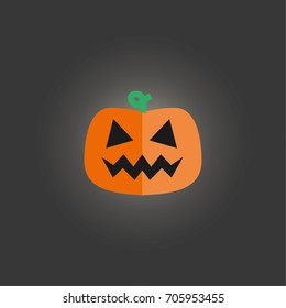 Isolated flat halloween pumpkin 