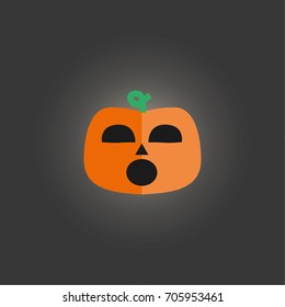 Isolated flat halloween pumpkin 