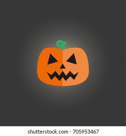 Isolated flat halloween pumpkin 