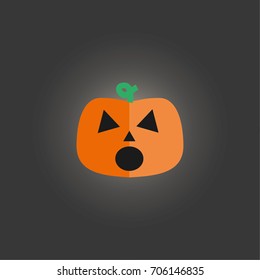 Isolated flat halloween pumpkin 