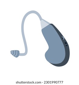 isolated flat hearing aid icon digital device