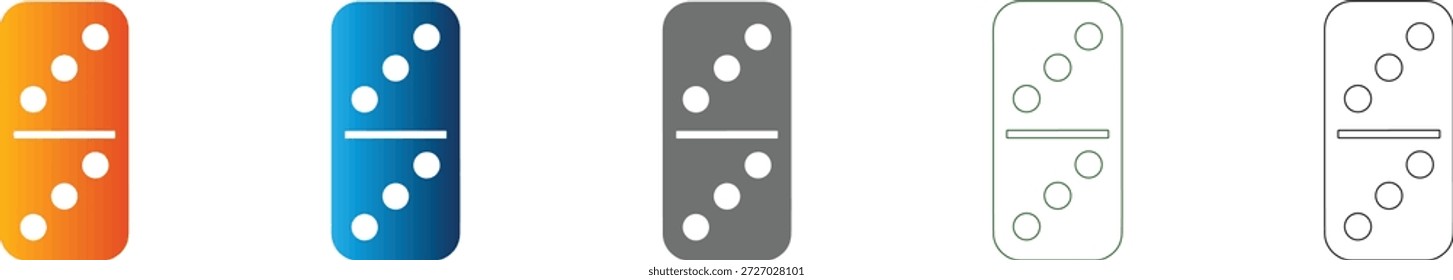 Icono plano aislado de un azulejo de dominó, un gráfico de Vector negro sólido de un conjunto de iconos cohesivos.