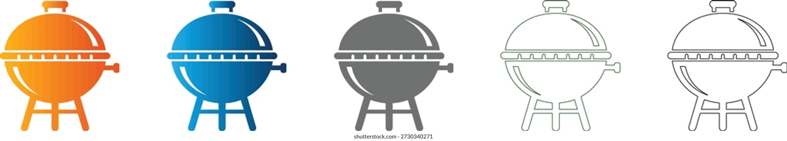 Isoliertes flaches Symbol, das einen tragbaren Grillrost darstellt. Schwarze Vektorgrafik, Teil eines einheitlichen Symbolsatzes für Designprojekte.
