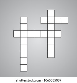 Isolated flat icon, simple vector design. Crossword for illustration of challenge game, puzzle and rebus. Squared figure.