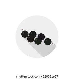 Isolated flat icon of vegetarian eating berries on a white background. Ripe acai berries. Vector illustration