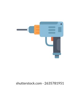 Isolated flat illustration of cordless power drill on White backdrop