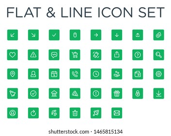 Isolated Flat And Line icon set, Emoticon, Vector Icon, Pictogram - Vector