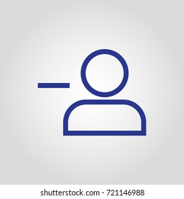 Isolated flat linear vector delete person or friend button icon 