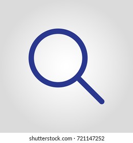 Isolated flat linear vector magnifier button  or search engine 