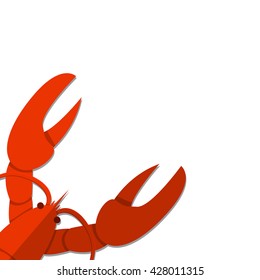 Isolated Flat Lobster on white empty background