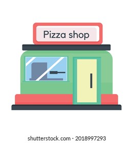 Isolated Flat Pizza Shop Icon