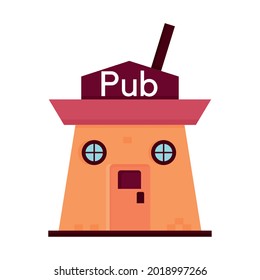 Isolated flat pub store icon