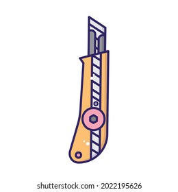 Isolated flat scalpel icon school supply icon