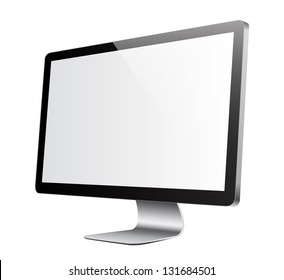 Isolated flat screen with white picture to overlay