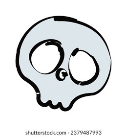 Isolated flat style halloween skull icon Vector