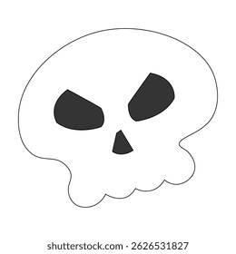 Isolated flat style halloween skull icon Vector illustration