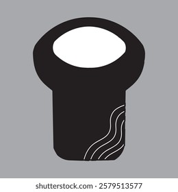 isolated flat style tube shaped potted plant design