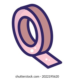 Isolated flat tape icon school supply icon