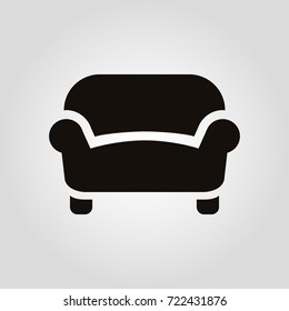 Isolated flat vector armchair, sofa or couch icon