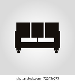 Isolated flat vector armchair, sofa or couch icon