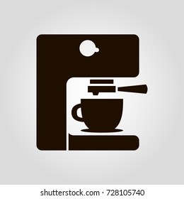 Isolated flat vector icon of automatic coffee making machine