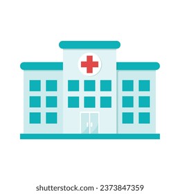Isolated flat vector illustration graphic design of a hospital emergency room entrance 