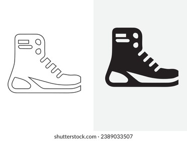Sneakers de silueta de vectores planos aislados o iconos de zapatos de juego de iconos de calzado
