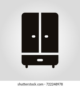 Isolated flat wardrobe or locker vector icon 