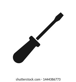 Isolated flathead screwdriver silhouette icon
