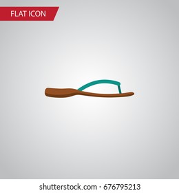 Isolated Flip Flop Flat Icon. Beach Sandal Vector Element Can Be Used For Flip, Flop, Sandal Design Concept.