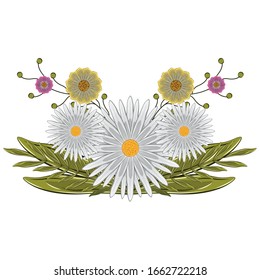 Isolated floral bouquet. . Spring season. Watercolor flowers - Vector illustration