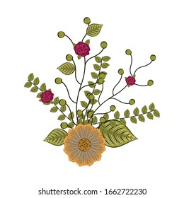 Isolated floral bouquet. . Spring season. Watercolor flowers - Vector illustration
