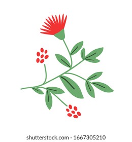 Isolated floral bunch with red flowers