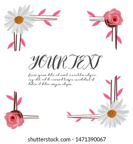 Isolated floral flame with text over a white background - Vector