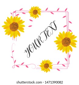Isolated floral flame with text over a white background - Vector
