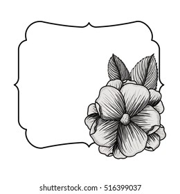 Isolated floral frame design