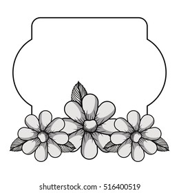 Isolated floral frame design