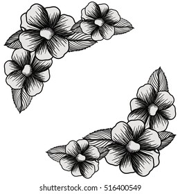 Isolated floral frame design