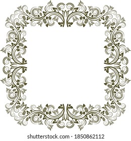 isolated floral frame - vector illustration