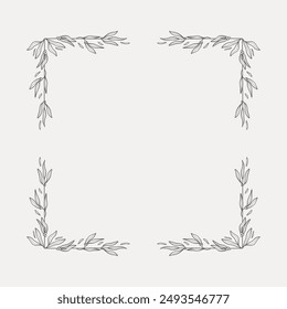 isolated floral leaves frame border decoration