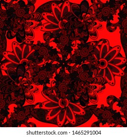Isolated floral logo. Vector colored mandala shape on a red, black and brown colors. Premium logotype. Business identity concept for bio, eco company or spa salon.