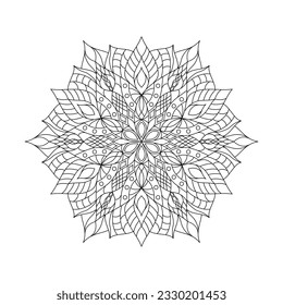 Isolated floral mandala. Vector ornamental illustration.