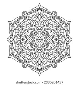 Isolated floral mandala. Vector ornamental illustration.