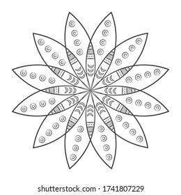 Isolated floral pattern mandala outline - Vector illustration