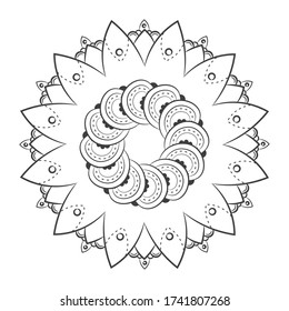 Isolated floral pattern mandala outline - Vector illustration