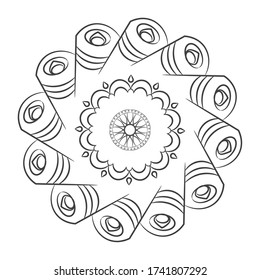 Isolated floral pattern mandala outline - Vector illustration