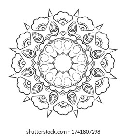 Isolated floral pattern mandala outline - Vector illustration