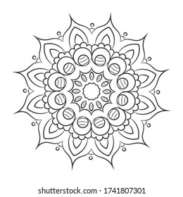 Isolated floral pattern mandala outline - Vector illustration