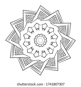 Isolated floral pattern mandala outline - Vector illustration